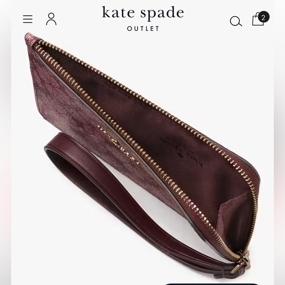 NWT Lucy Small L-zip Wristlet in color Grenache - Picture 2 of 8